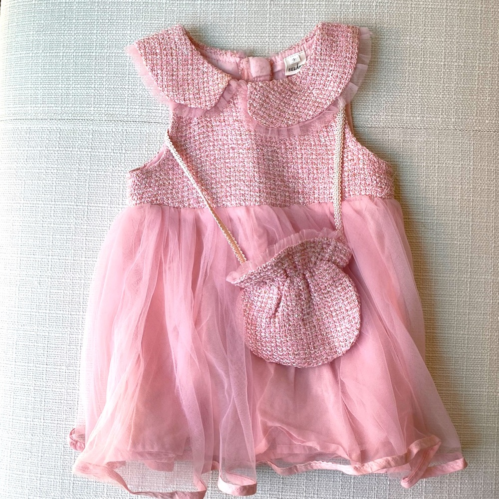 Baby Pink Tulle Sparkle Dress